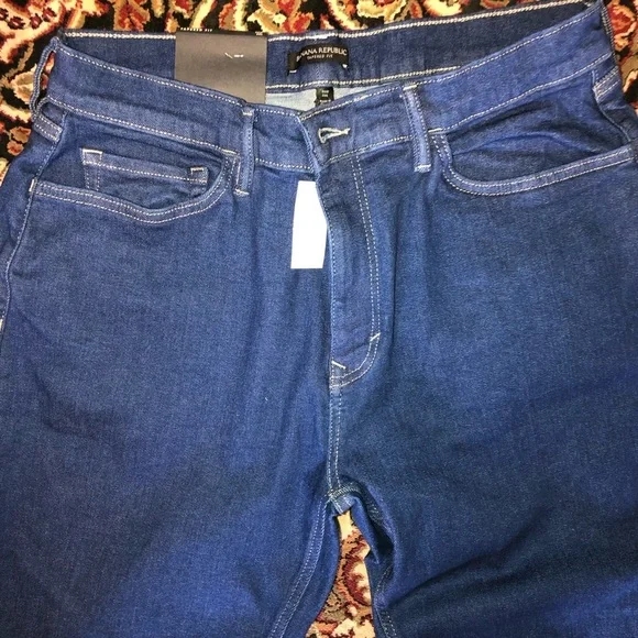 NWT Banana Republic Tapered WATERSHED Mill-valley denim stretch jeans, 36×30 - Picture 6 of 13